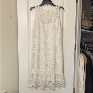 White House Black Market Elegant White Lace Dress